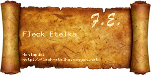 Fleck Etelka névjegykártya